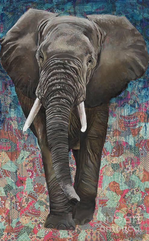 Elephant Painting Poster featuring the painting Emory by Ashley Lane