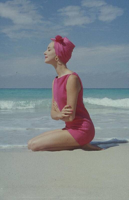 Model Poster featuring the photograph Model On The Beach by Gordon Parks