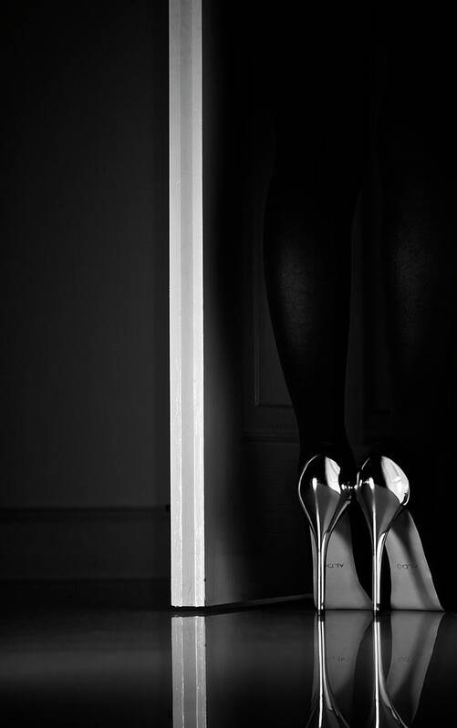 Shoes Poster featuring the photograph Black + White + Door by Erik Schottstaedt