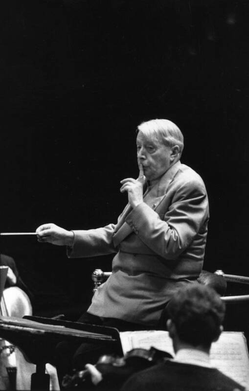 Musical Conductor Poster featuring the photograph Munch In Rehearsal by Erich Auerbach