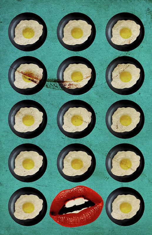One Egg A Day Poster featuring the mixed media One Egg A Day by Elo Marc