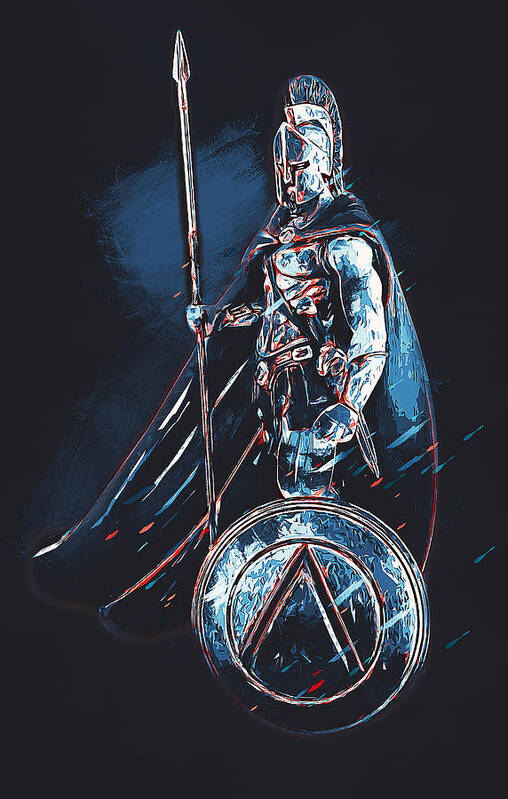 Spartan Warrior Poster featuring the painting Spartan Hoplite - 46 by AM FineArtPrints