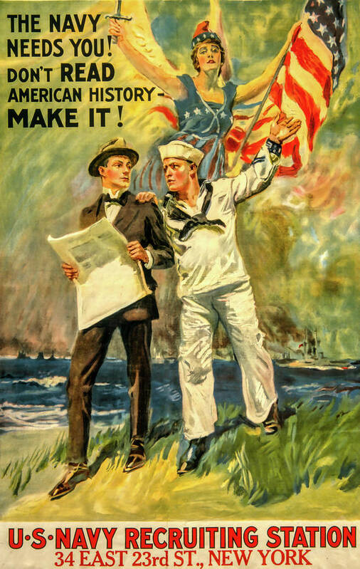 34 East 23rd Street Poster featuring the photograph The Navy Needs You by David Letts
