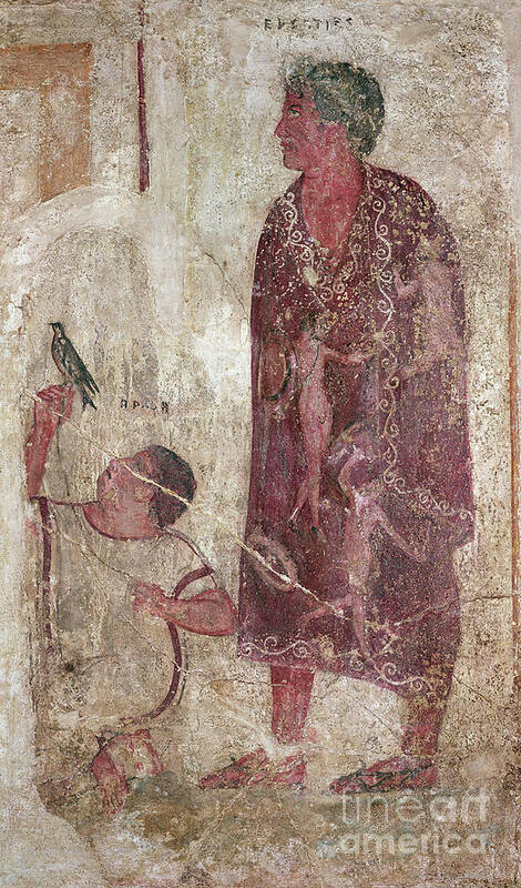 Bird Poster featuring the painting Vel Status And His Slave by Etruscan