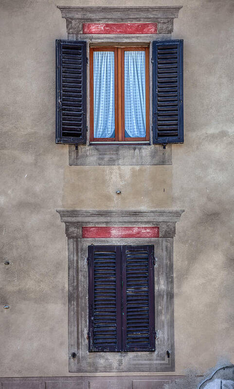 Window Poster featuring the photograph Windows of Montalcino by David Letts