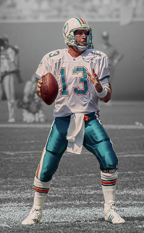 © 2022 Lou Novick All Rights Reversed Poster featuring the photograph Dan Marino #1 by Lou Novick
