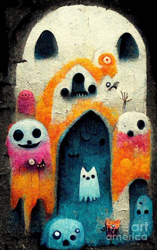 Halloween Poster featuring the digital art Halloween graffiti #4 by Sabantha
