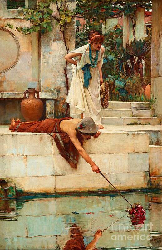 The Rescue Poster featuring the painting The Rescue #1 by John William Waterhouse