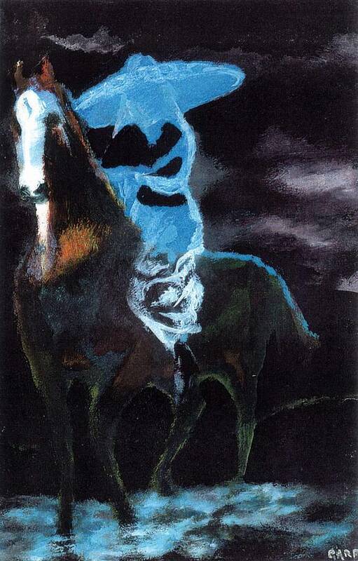 Horse Poster featuring the painting Amazzone notturna by Enrico Garff