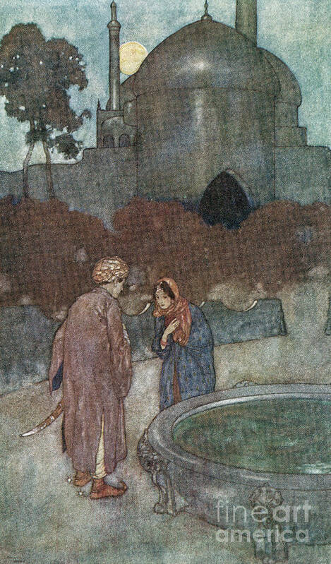 1001 Arabian Nights Poster featuring the drawing Arabian Nights, 1911 by Edmund Dulac