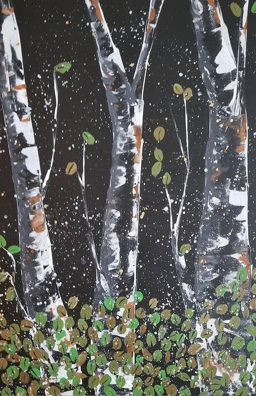 Birch Poster featuring the painting Aspens by Elise Boam
