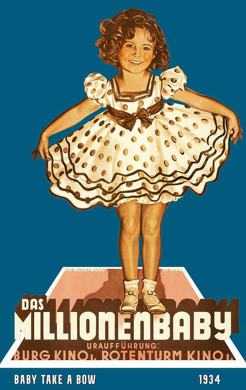 Shirley Temple Poster featuring the mixed media ''Baby Take a Bow'', 1934 - 3d movie poster by Movie World Posters