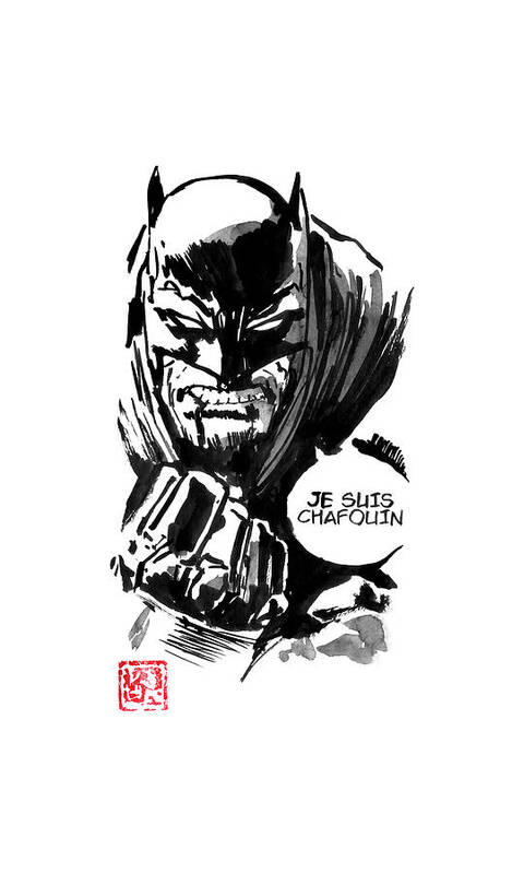 Batman Poster featuring the drawing Batman Chafouin by Pechane Sumie