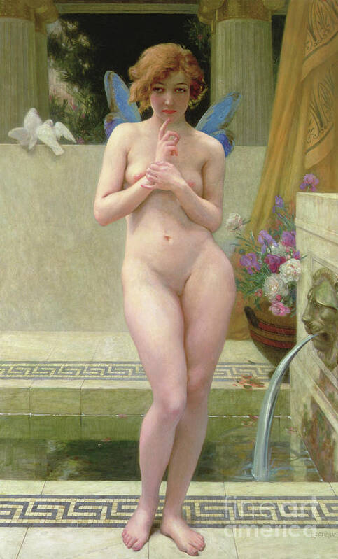 Fairy Poster featuring the painting Before the Fountain by Guillaume Seignac