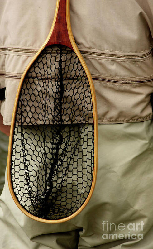 Fly Fishing Net Poster featuring the photograph Catch and Release by Terri Brewster