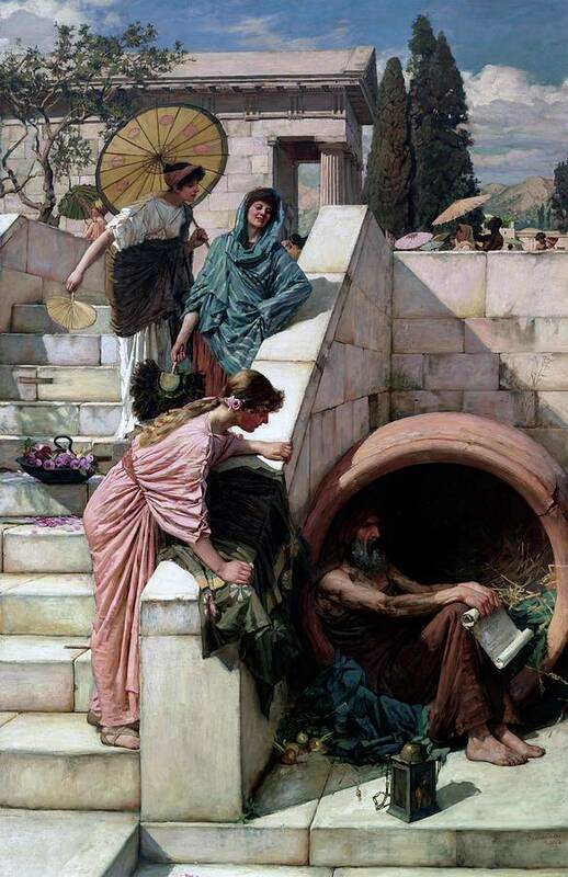 Diogenes Of Sinope Poster featuring the painting Diogenes of Sinope by John William Waterhouse