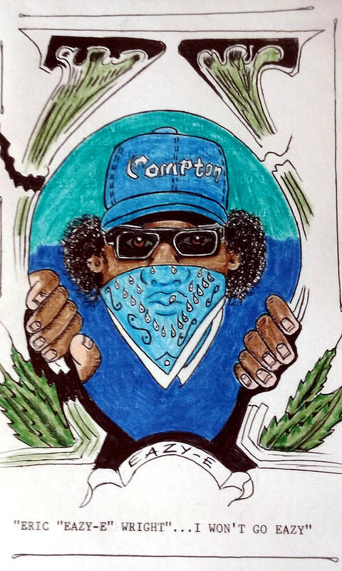 Black Art Poster featuring the drawing Eazy-E by Joedee