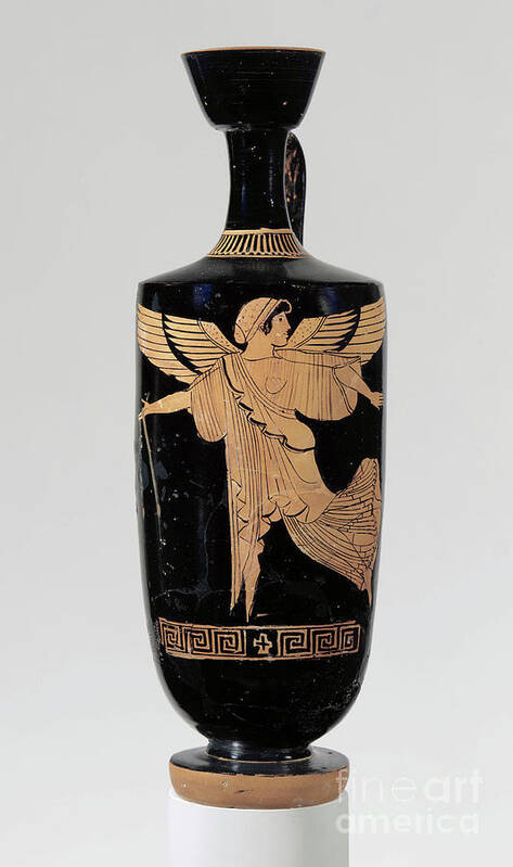 475 B. C. Poster featuring the photograph Greek Terracotta Lekythos, c475 BC by Granger