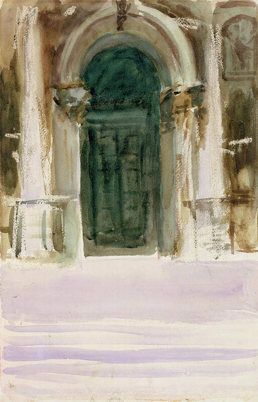 American Painters Poster featuring the drawing Green Door, Santa Maria della Salute, circa 1904 by John Singer Sargent
