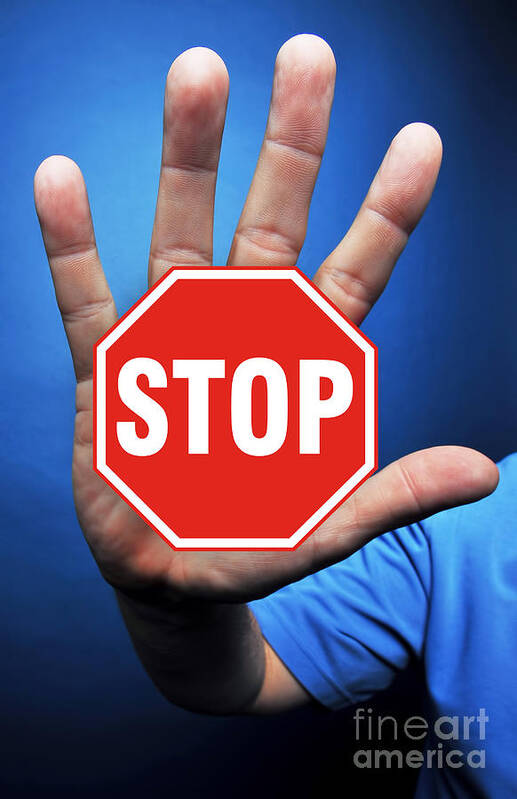 Hand Stop Sign. Poster