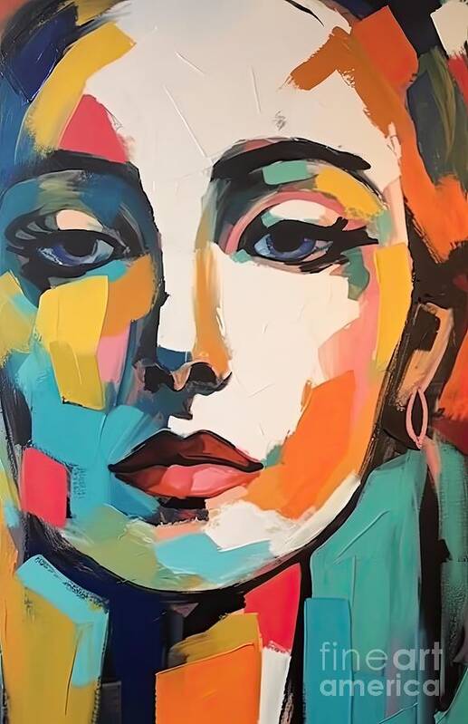 Abstract Woman Poster featuring the painting Her III by Mindy Sommers