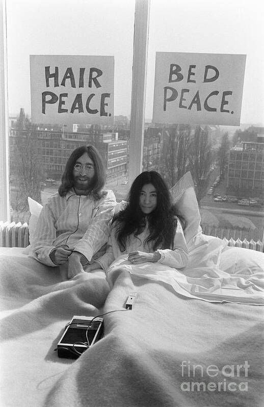 1969 Poster featuring the photograph John Lennon And Yoko Ono, 1969 by Eric Koch