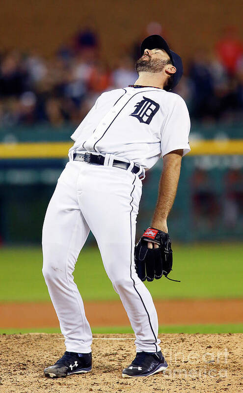 Ninth Inning Poster featuring the photograph Justin Verlander and Chris Iannetta by Duane Burleson