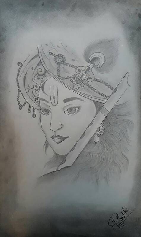 Krishna Pencil Sketch, Size: A1