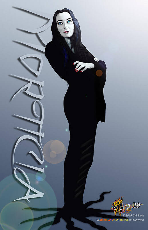 Morticia Poster featuring the digital art Morticia by Doug Schramm