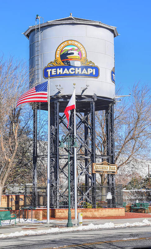 Water Tower Poster featuring the photograph Railroad Park Tehachapi California by Floyd Snyder