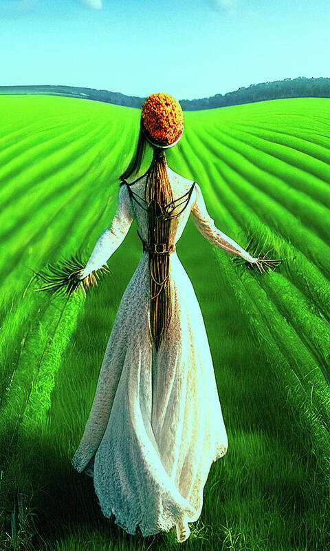 Scarecrow Poster featuring the painting Spring Bride by Bob Orsillo