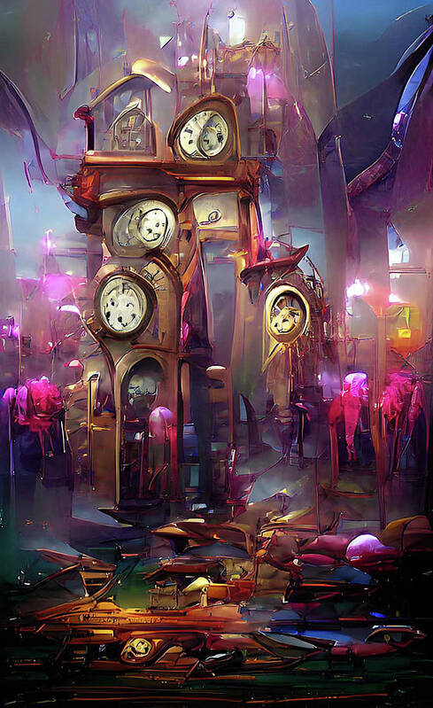 Richard Reeve Poster featuring the digital art Timekeeper by Richard Reeve