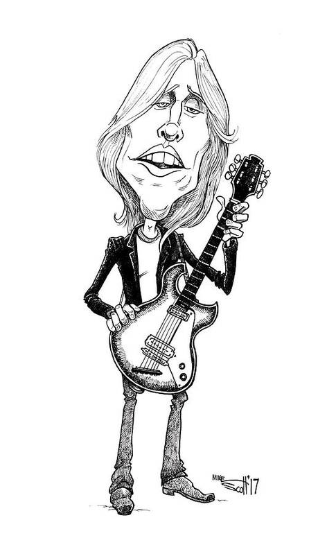 Mikescottdraws Poster featuring the drawing Tom Petty by Mike Scott