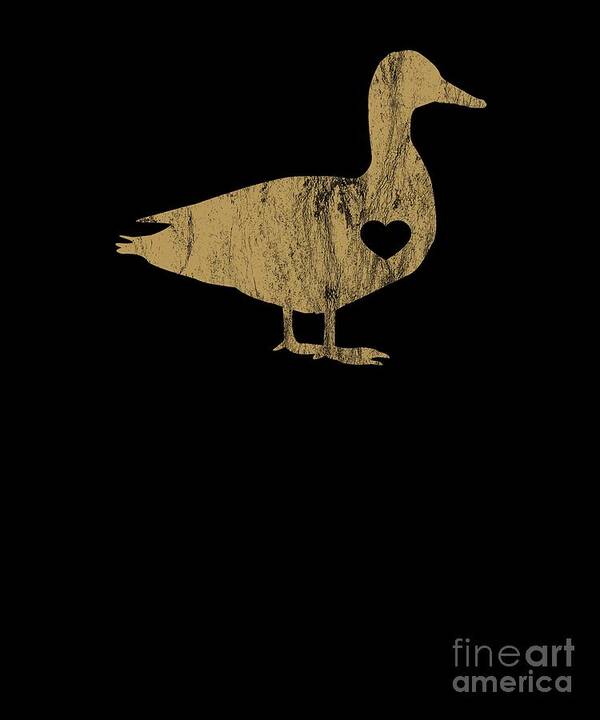 Crazy-duck Poster featuring the digital art I Love Ducks Gold Fowl Waterfowl Hunter Quack by Henry B