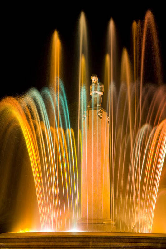 Electric Fountain Poster featuring the photograph Electric Fountain #1 by Robert Jensen