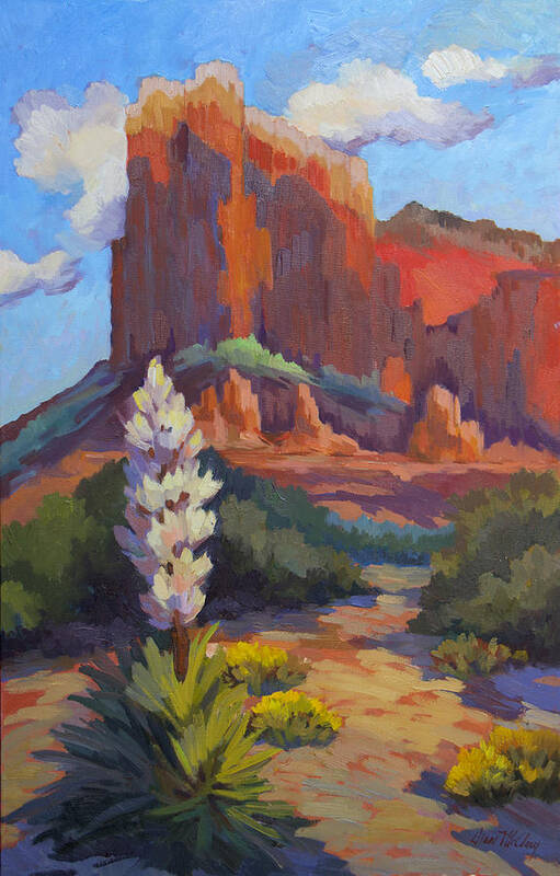 Sedona Poster featuring the painting Yucca at Sedona by Diane McClary