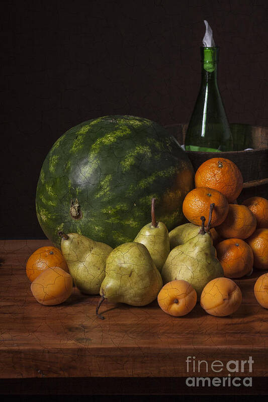 Luis Melendez Poster featuring the photograph Bodegon - Watermelon-pears and Cooler by Levin Rodriguez