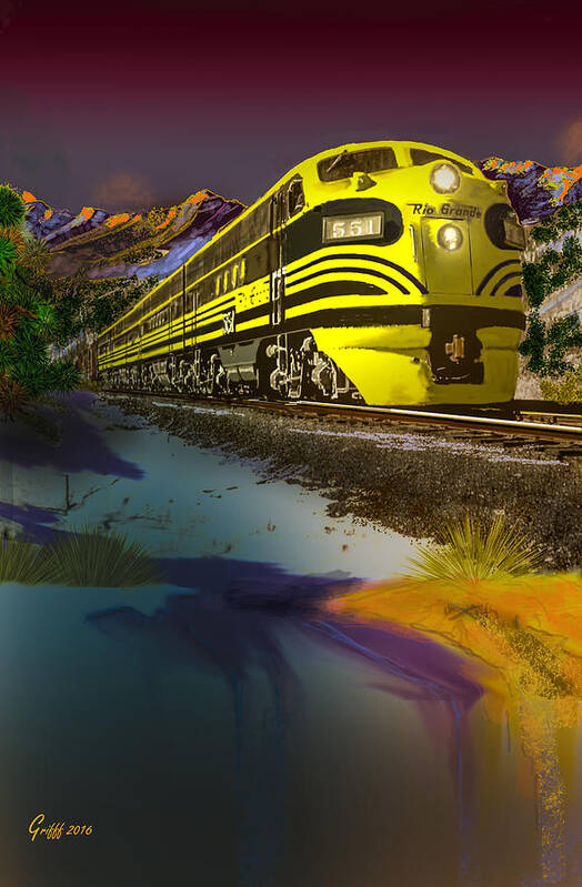 Trains Poster featuring the digital art Bumble Bee F Unit Zephyr by J Griff Griffin
