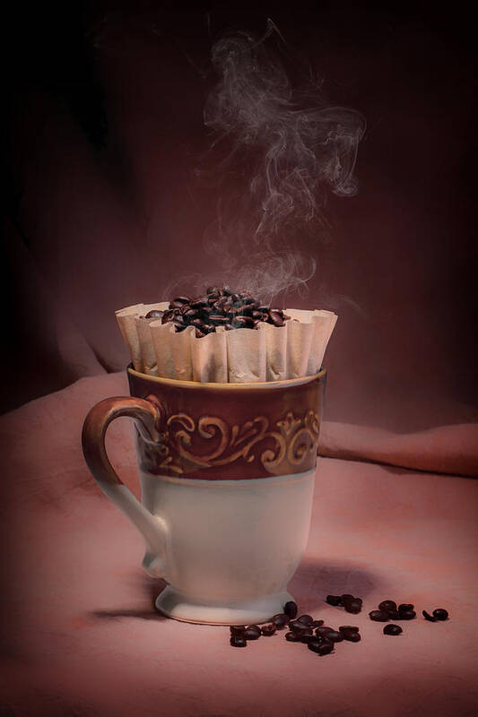 Aroma Poster featuring the photograph Cup of Hot Coffee by Tom Mc Nemar