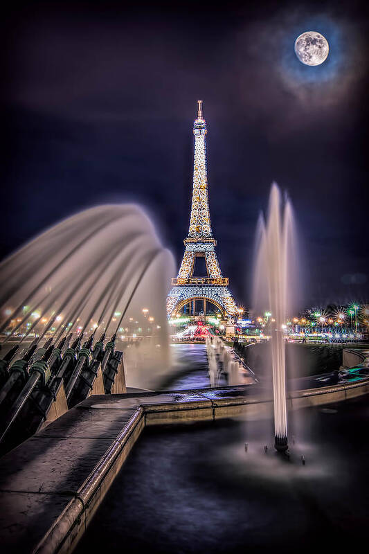 Eiffel Tower Poster featuring the photograph Eiffel and the Fountain by Kevin McClish