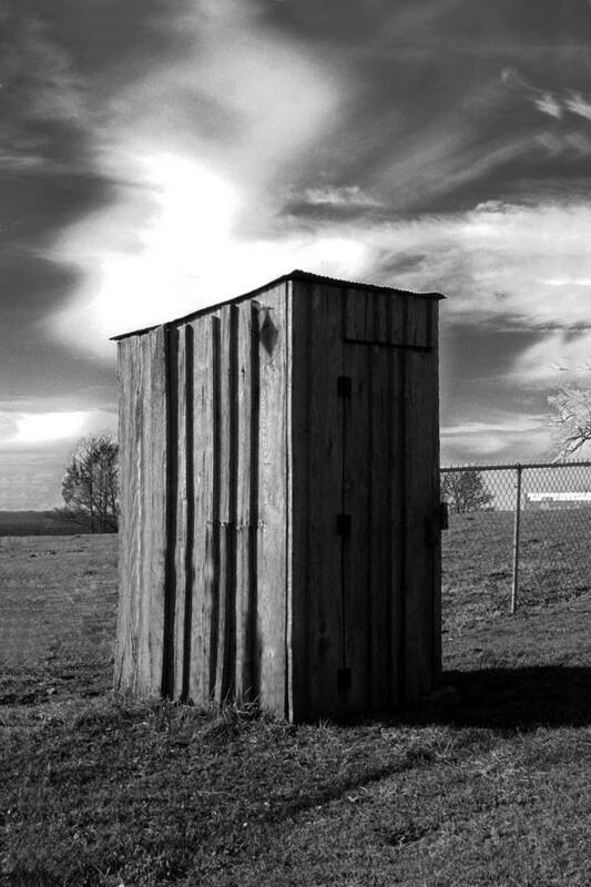 Ansel Adams Poster featuring the photograph Koyl Cemetery Outhouse by Curtis J Neeley Jr