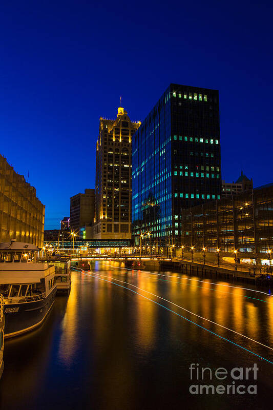 Architecture Poster featuring the photograph Milwaukee Twilight Glow by Andrew Slater