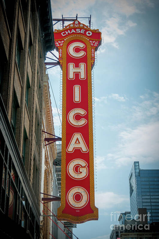 Art Poster featuring the photograph The Iconic Chicago Theater Sign by David Levin