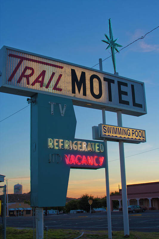 Trail Poster featuring the photograph Trail Motel at Sunset by Matthew Bamberg