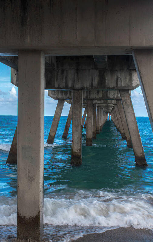 Pier Poster featuring the photograph Under The Pier by Arlene Carmel