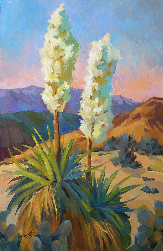 Yuccas Poster featuring the painting Yuccas by Diane McClary