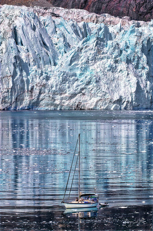 Alaska Poster featuring the photograph Sailboat and Glacier by David A Lane