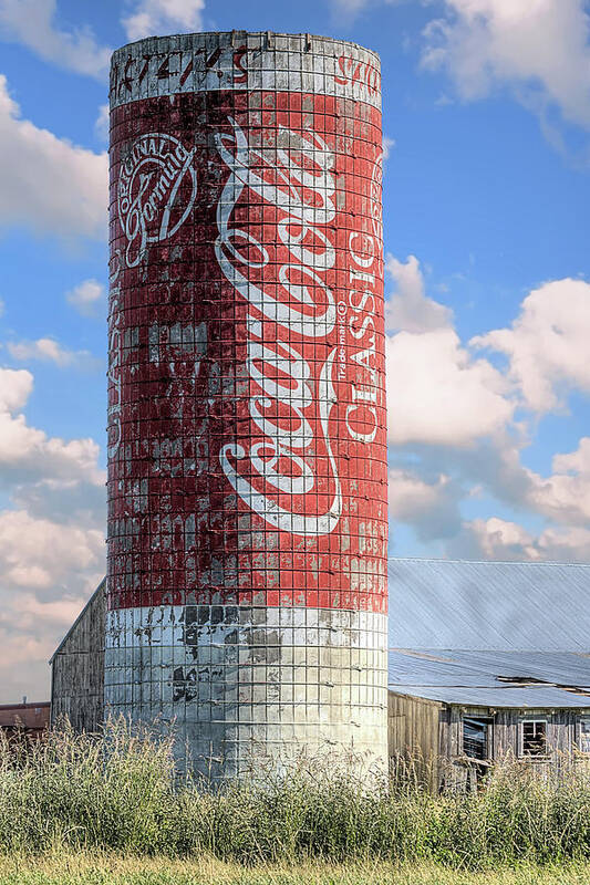 Coke Poster featuring the photograph The Coke Silo Emporia Kansas by JC Findley