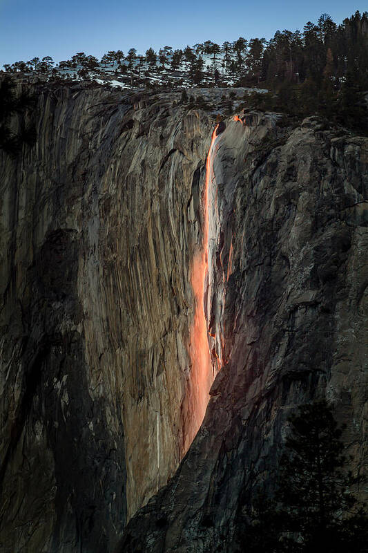 Fire Falls Poster featuring the photograph Yosemite Fire Falls by Gary Geddes