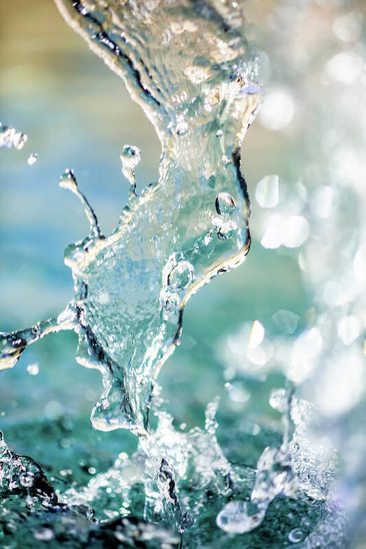 Natural Abstract Poster featuring the photograph Water Splash Abstract by Terry Walsh